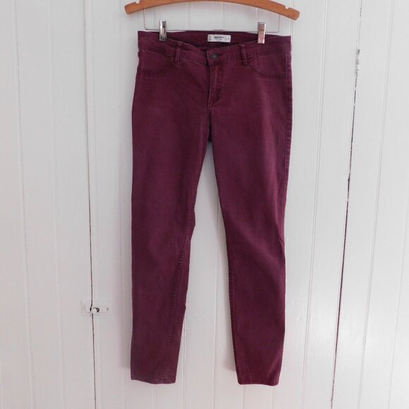 🦌 Abercrombie & Fitch Maroon Skinny Jeans Size 8 W29 - Picture 4 of 12
